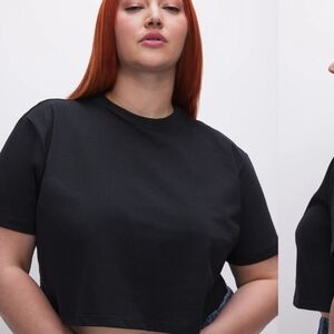 NWT GOOD AMERICAN Top Shirt Black IMO BEST FIT = 3X, GA=4X